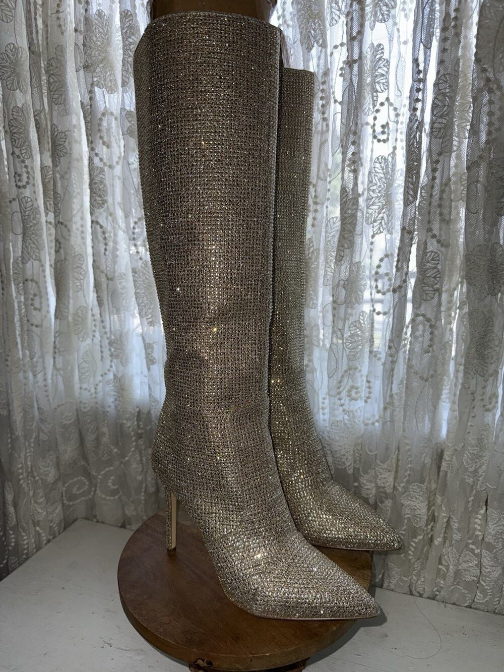 NWOB Michael Kors Rue Stiletto Boot Pale Gold 6M